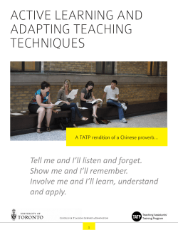 Active Learning and Adapting Teaching Techniques