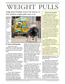 Weight Pull History - Alaskan Malamute Club of America