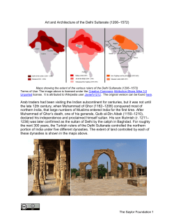 Art and Architecture of the Delhi Sultanate (1206&ndash;1572) Arab traders