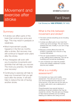 Movement and exercise after stroke