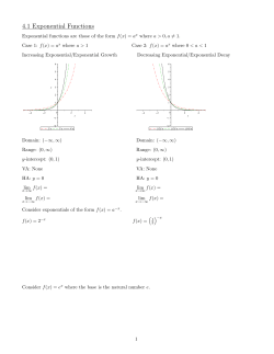 4.1 Exponential Functions
