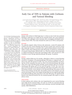Early TIPS in Variceal Bleeding