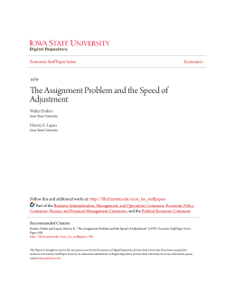 The Assignment Problem and the Speed of Adjustment