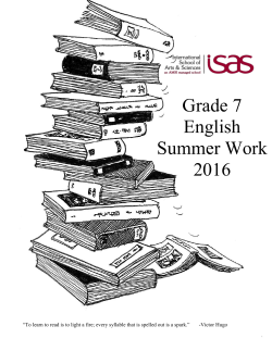 English Summer Work