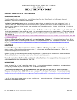Physical Exam for Key-Wees, Pre-Schoolers, and Pre