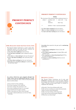 present perfect continuous