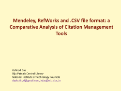 Mendeley, RefWorks and .CSV file format