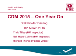 18th March 2016 CDM ppt presentation