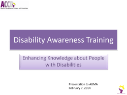 Disability Awareness Training: Enhancing Knowledge about People