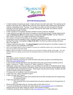 2015 Wii Bowling Rules