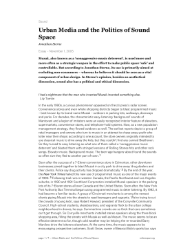 Urban Media and the Politics of Sound Space