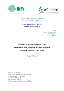 Tariff-Rate Quotas and Agricultural Trade - INRA Versailles