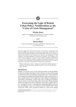 Excavating the Logic of British Urban Policy: Neoliberalism as the