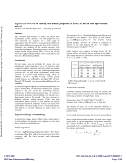 Experimental research on velocity and density properties of heavy