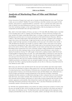 Analysis of Marketing Plan of Nike and Michael Jordan
