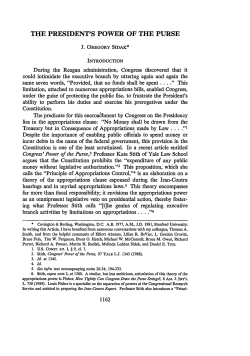 The President`s Power of the Purse