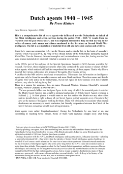 Dutch agents 1940 – 1945