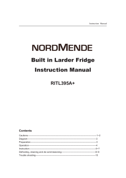 Built in Larder Fridge Instruction Manual
