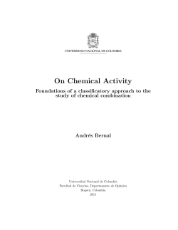 On Chemical Activity - Universidad Nacional de Colombia