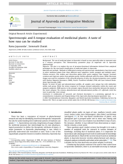 Spectroscopic and E-tongue evaluation of medicinal