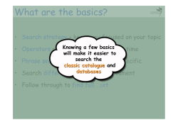 Search strategy - UOW Library Catalogue