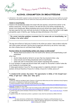 ALCOHOL CONSUMPTION IN BREASTFEEDING