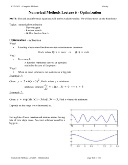 Numerical Methods Lecture 6 - Optimization - essie-uf