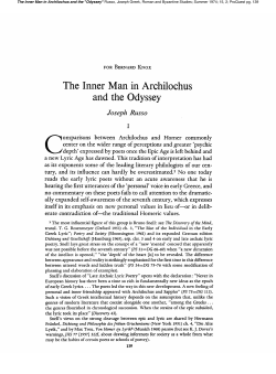 The Inner Man in Archilochus and the Odyssey