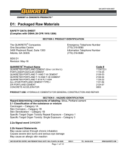 D1: Packaged Raw Materials