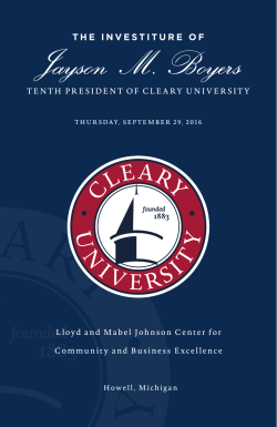 Jayson M. Boyers - Cleary University
