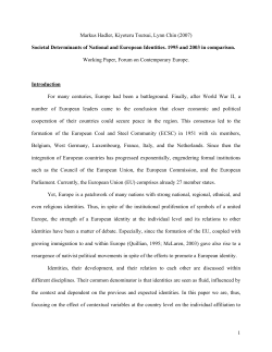 Individual Affiliation to the Political Community &ldquo;Europe&rdquo; and the