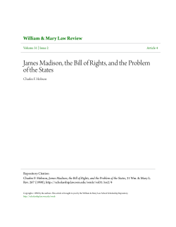James Madison, the Bill of Rights, and the Problem of the States