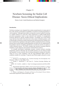 Newborn Screening for Sickle Cell Disease: Socio-Ethical
