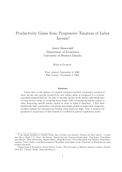 Productivity Gains from Progressive Taxation of Labor Income