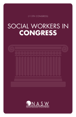 Social Workers in Congress - Social Work Reinvestment Initiative