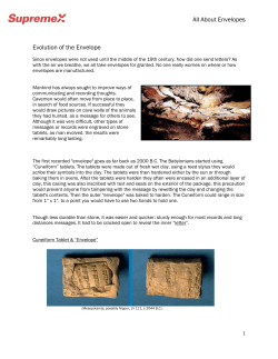 All About Envelopes Evolution of the Envelope