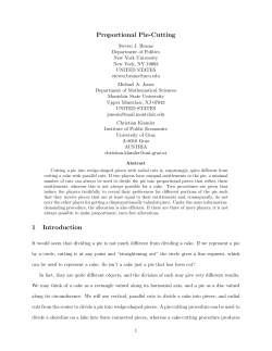 Proportional Pie-Cutting 1 Introduction - Cerge-Ei