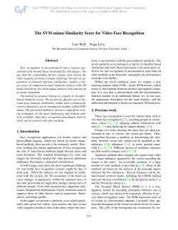 The SVM-Minus Similarity Score for Video Face Recognition