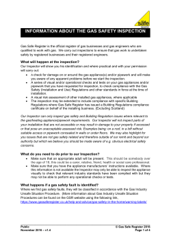 information about the gas safety inspection