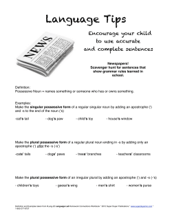 Possessive Noun - Leon County Schools