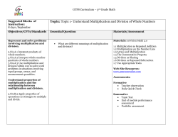 Topic 1- Understand Multiplication and Division of Whole Numbers