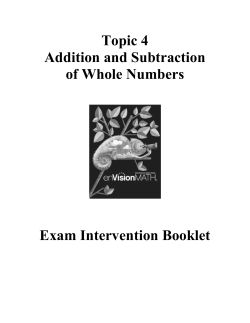 Topic 4 Addition and Subtraction of Whole Numbers Exam