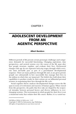 ADOLESCENT DEVELOPMENT FROM AN AGENTIC PERSPECTIVE