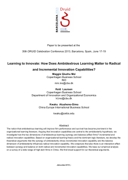 Learning to Innovate: How Does Ambidextrous Learning