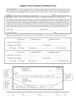 Employee Direct Deposit Enrollment Form