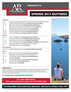SPRING 2017 OUTINGS - Aztec Recreation Center