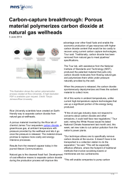 Porous material polymerizes carbon dioxide at natural gas wellheads