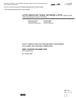 POLICY COMPETITION FOR FOREIGN DIRECT INVESTMENT