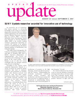 Update UPST A T E - SUNY Upstate Medical University