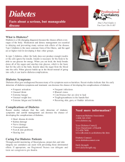 Diabetes - Professional Caretakers